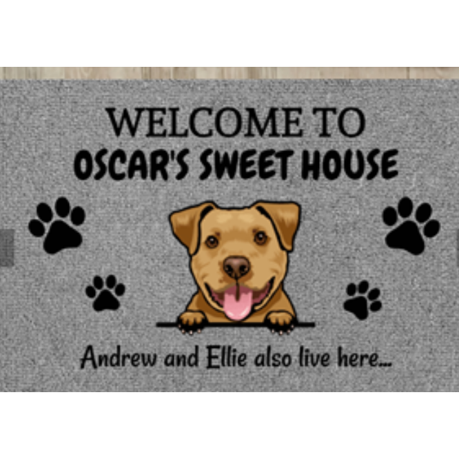 Personalized Custom Doormat for Front Door with Pet Illustrations Washable Indoor Entryway Mat - Image 5