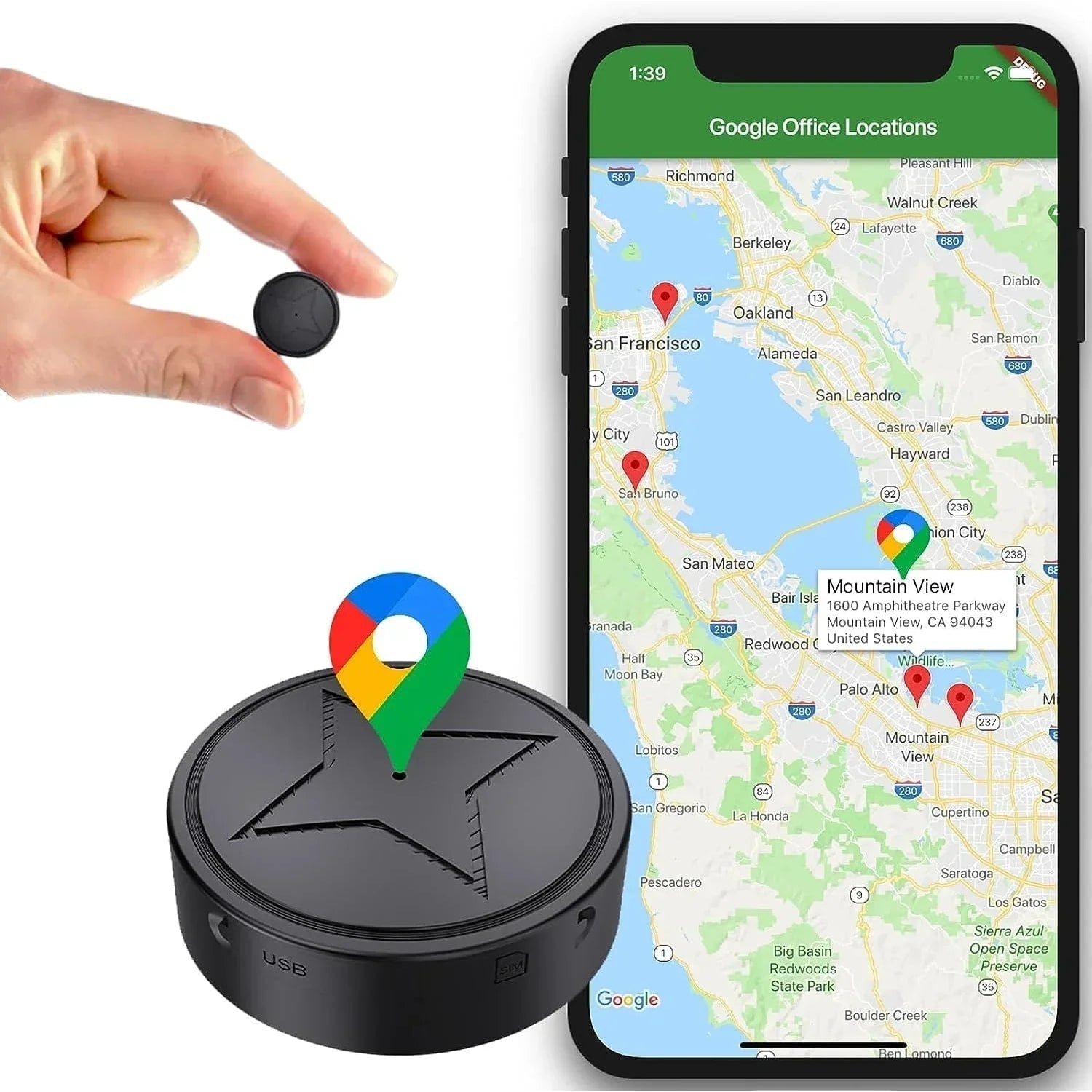 Pet GPS Tracker Portable Mini Magnetic Car Rechargeable USB Motorcycle - Image 1