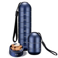 Pill Organizer 7 Day Weekly Portable Metal Stackable Lanyard Travel - Image 1