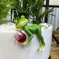 Plant Pot Hanger Hugger Resin Figurine Flower Decorative Garden Frog - Image 1
