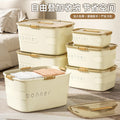 Plastic Storage Bin with Lid and Latch Closures 27 Gallon Stackable Box with Handle - Image 1