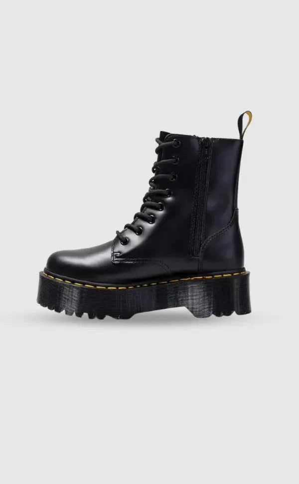 Platform Combat Boots Lace-Up with Side Zipper and Chunky Sole - Image 3
