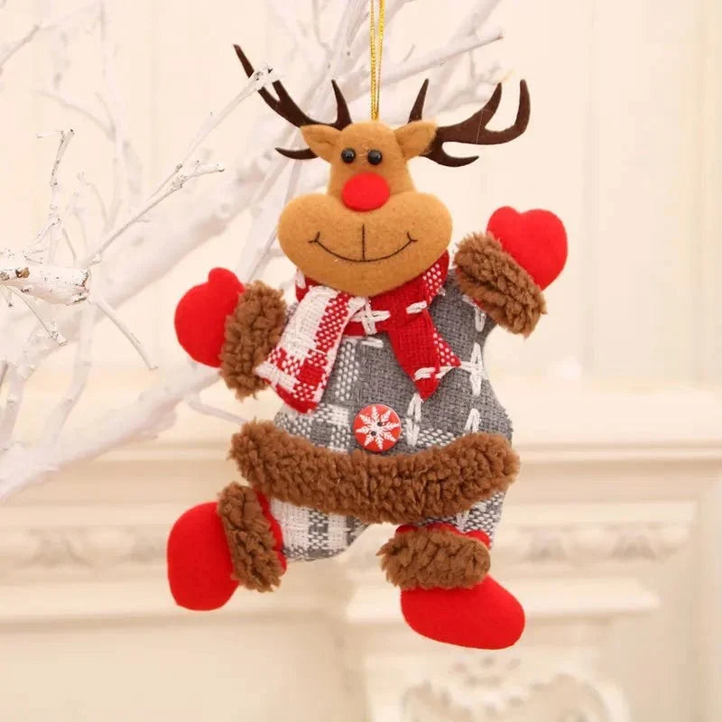 Plush Christmas Tree Ornaments with Dangling Legs and Felt Character Designs - Image 10