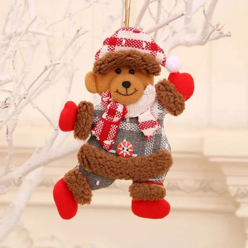 Plush Christmas Tree Ornaments with Dangling Legs and Felt Character Designs - Image 11