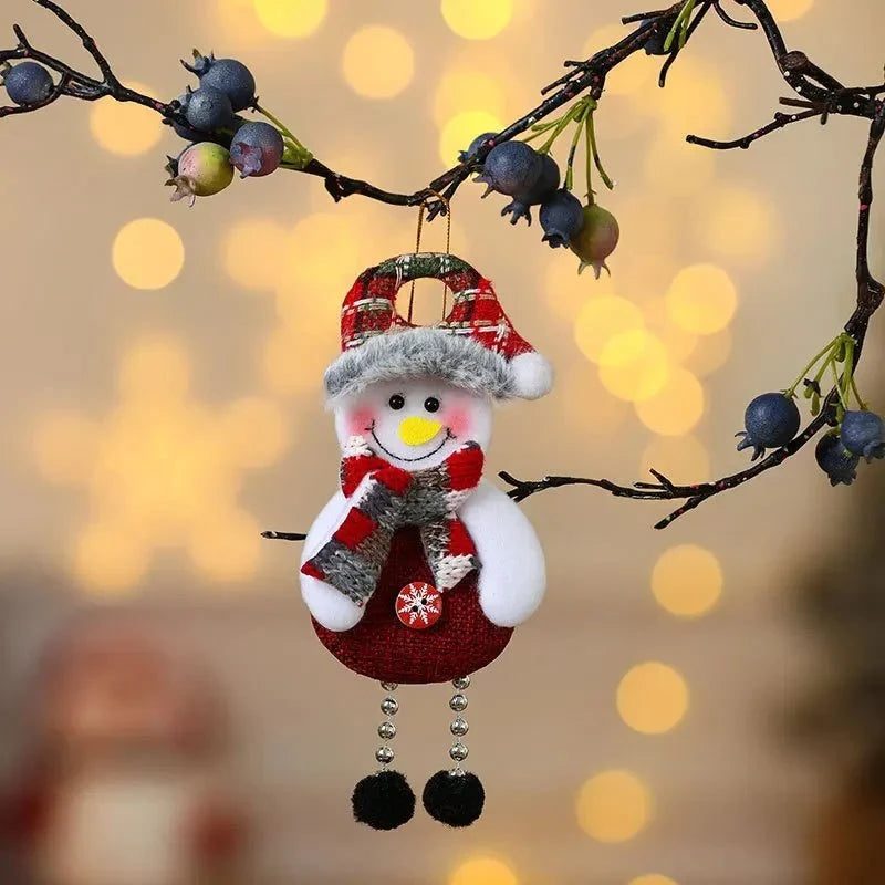 Plush Christmas Tree Ornaments with Dangling Legs and Felt Character Designs - Image 13