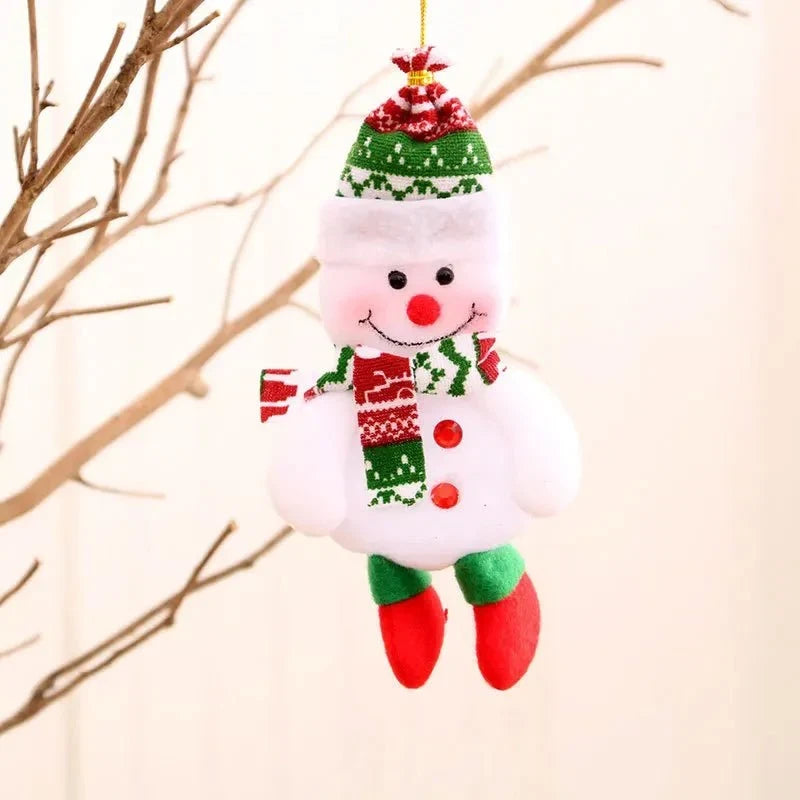 Plush Christmas Tree Ornaments with Dangling Legs and Felt Character Designs - Image 5