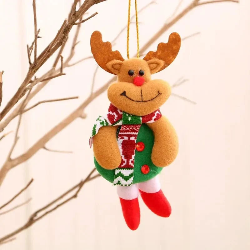 Plush Christmas Tree Ornaments with Dangling Legs and Felt Character Designs - Image 6