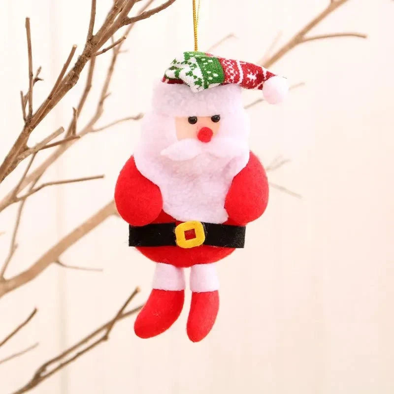 Plush Christmas Tree Ornaments with Dangling Legs and Felt Character Designs - Image 7