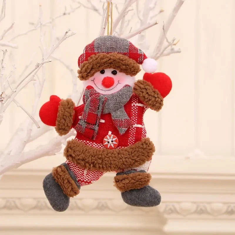 Plush Christmas Tree Ornaments with Dangling Legs and Felt Character Designs - Image 9