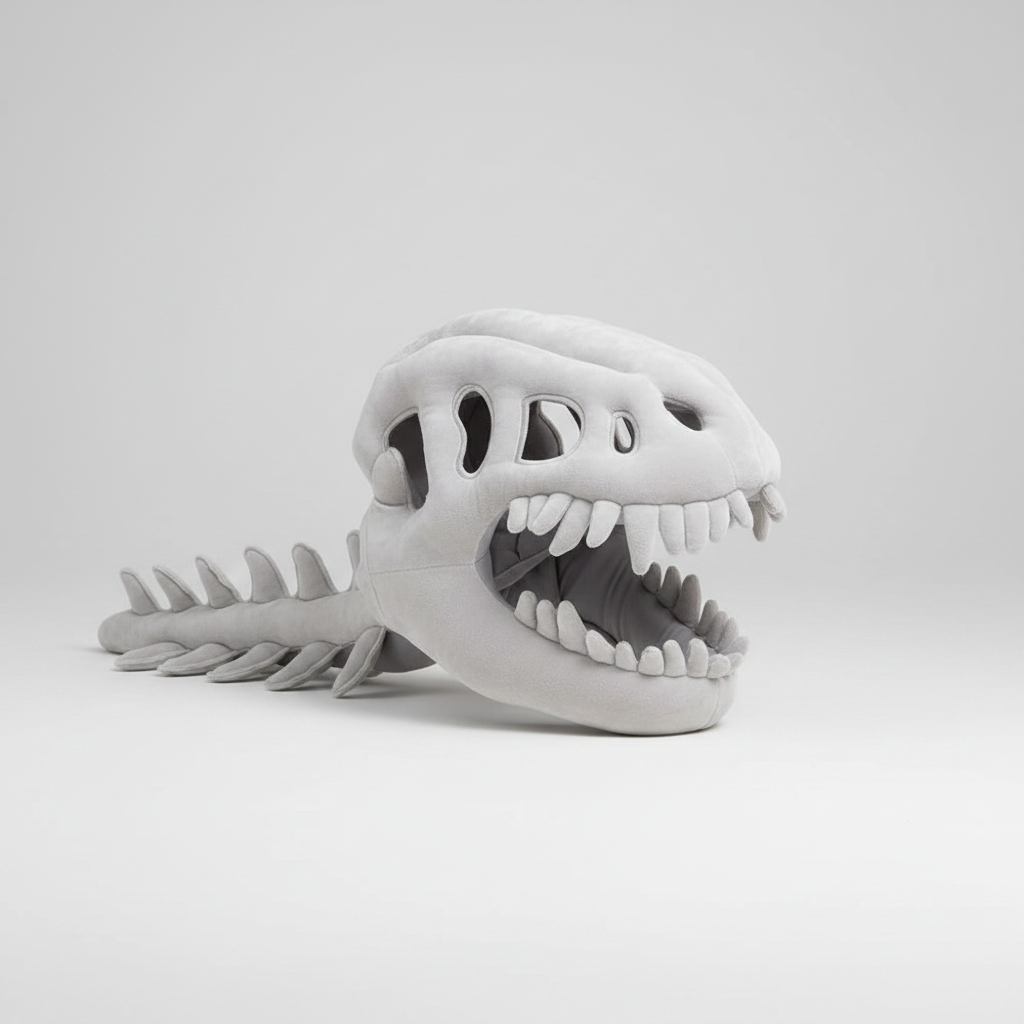 Plush Dinosaur Costume Beanie with Teeth and Tail - Image 2