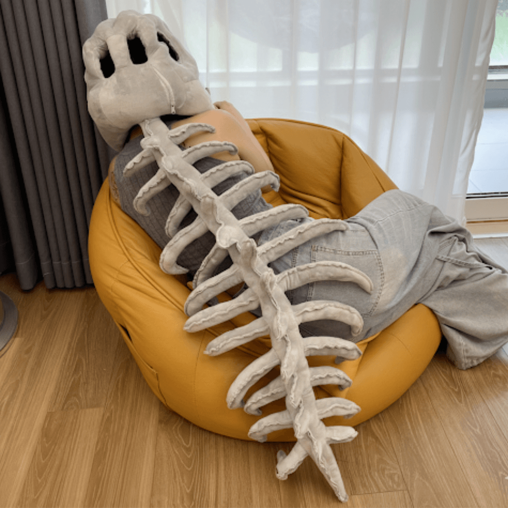 Plush Dinosaur Costume Beanie with Teeth and Tail - Image 3