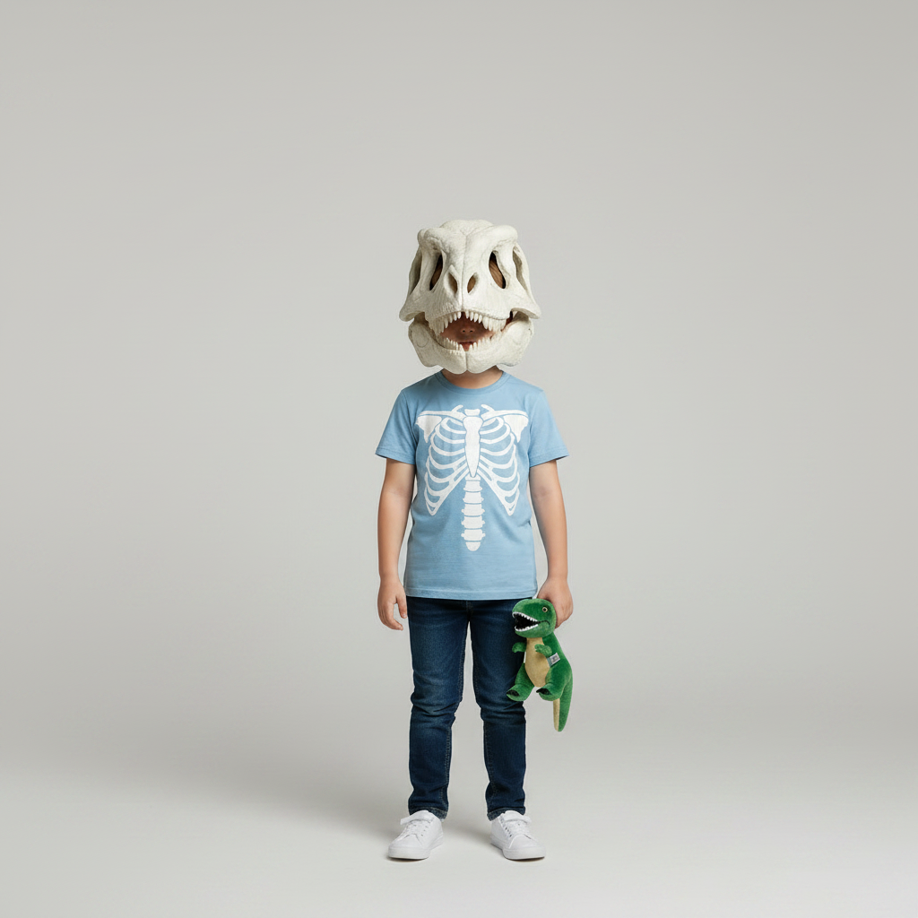 Plush Dinosaur Costume Beanie with Teeth and Tail - Image 4