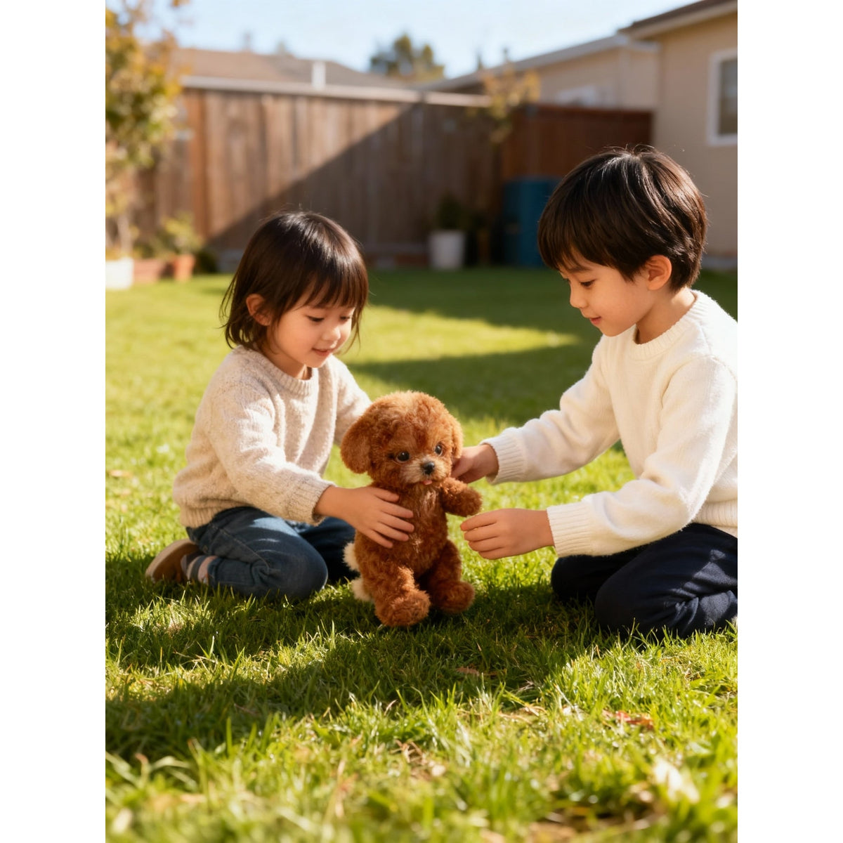 Plush Dog Toys with Soft Faux Fur and Lifelike Features for Interactive Play - Image 6
