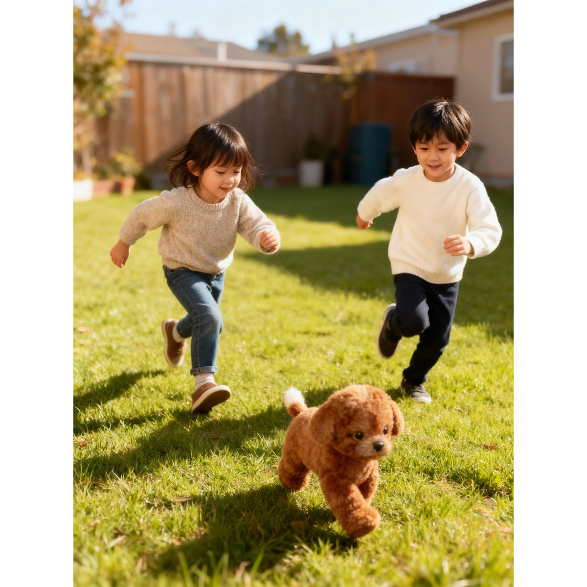 Plush Dog Toys with Soft Faux Fur and Lifelike Features for Interactive Play - Image 9