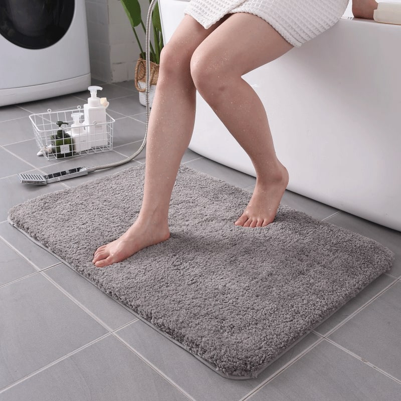 Plush Shaggy Bath Mats for Bathroom with Non Slip Bottom Fast Drying Microfiber Sets - Image 3