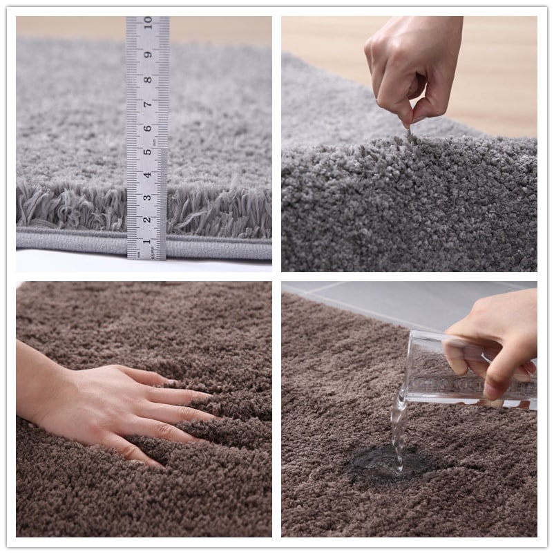 Plush Shaggy Bath Mats for Bathroom with Non Slip Bottom Fast Drying Microfiber Sets - Image 4