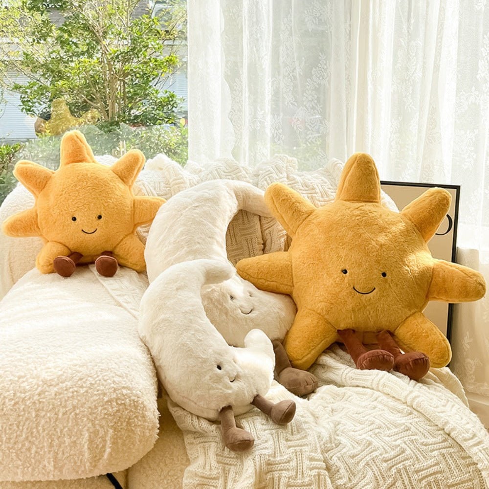 Plush Toy Decorative Throw Pillow Fuzzy Soft Cute Stuffed Sun And Moon - Image 5