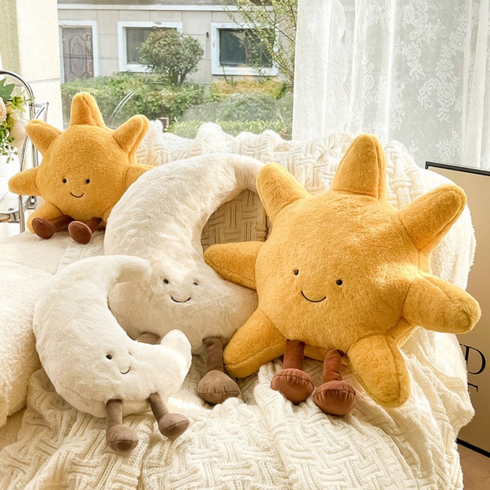 Plush Toy Decorative Throw Pillow Fuzzy Soft Cute Stuffed Sun And Moon - Image 6