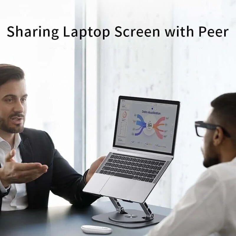 Portable Adjustable Ergonomic Laptop Stand with 360 Rotating Base and Aluminum Foldable Design - Image 10