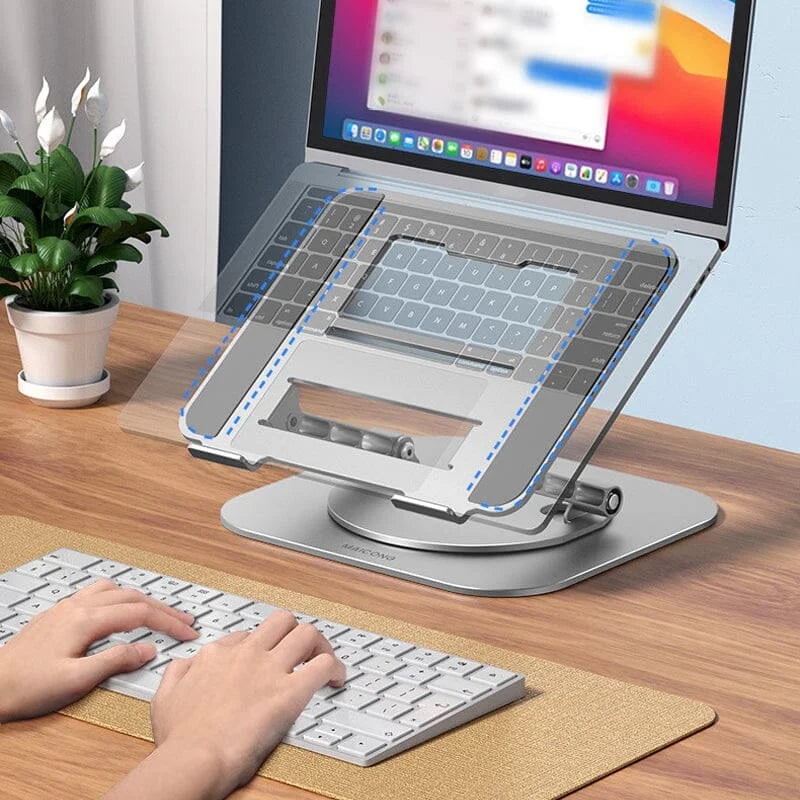 Portable Adjustable Ergonomic Laptop Stand with 360 Rotating Base and Aluminum Foldable Design - Image 5