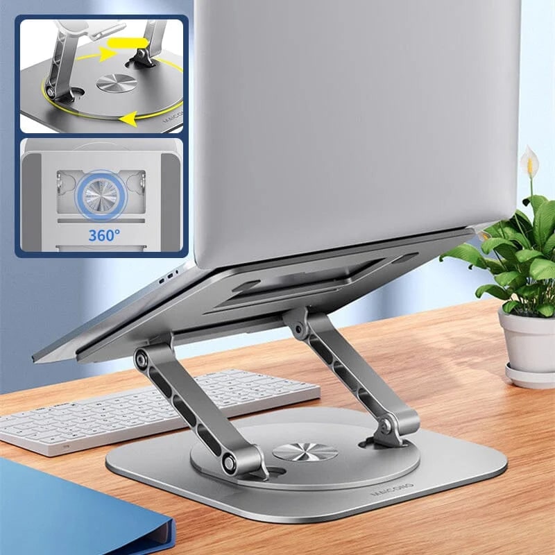 Portable Adjustable Ergonomic Laptop Stand with 360 Rotating Base and Aluminum Foldable Design - Image 7