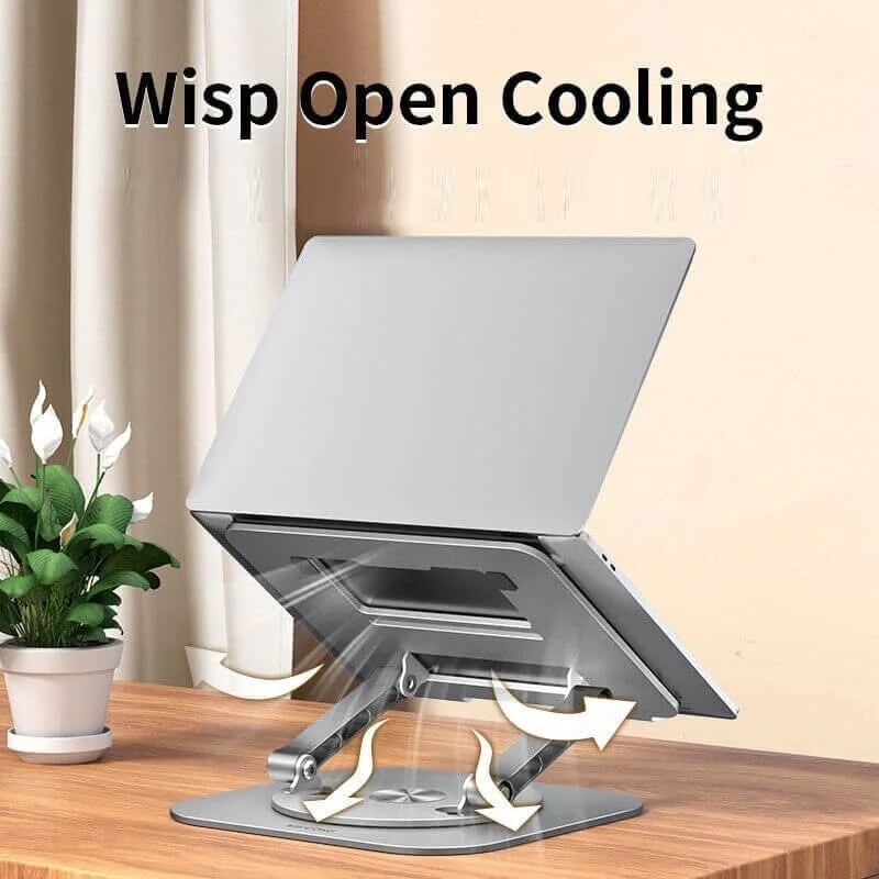Portable Adjustable Ergonomic Laptop Stand with 360 Rotating Base and Aluminum Foldable Design - Image 8