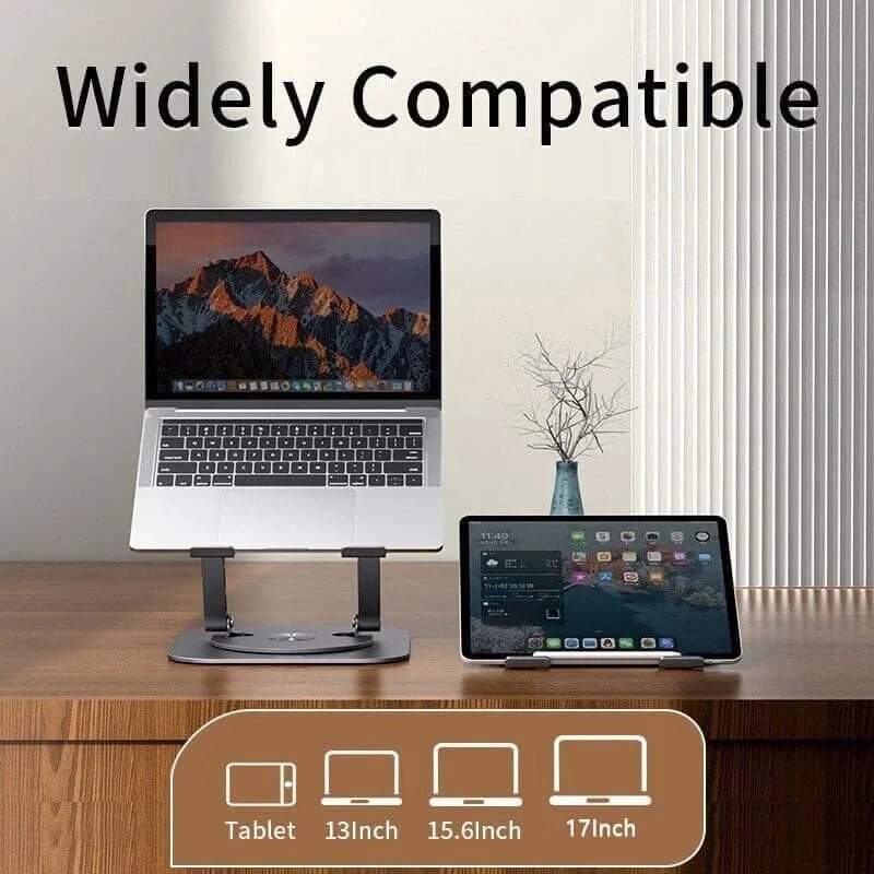 Portable Adjustable Ergonomic Laptop Stand with 360 Rotating Base and Aluminum Foldable Design - Image 9