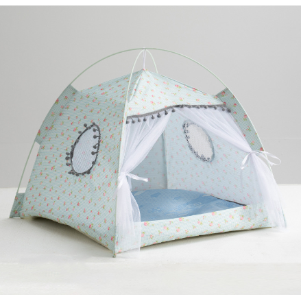Portable Cat Tent Bed for Outdoor Travel with Removable Padded Mat and Mesh Windows - Image 9