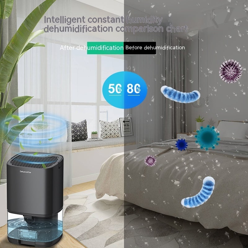 Portable Dehumidifier for Basement Bedroom with Drain Hose and LED Tank Indicator - Image 5