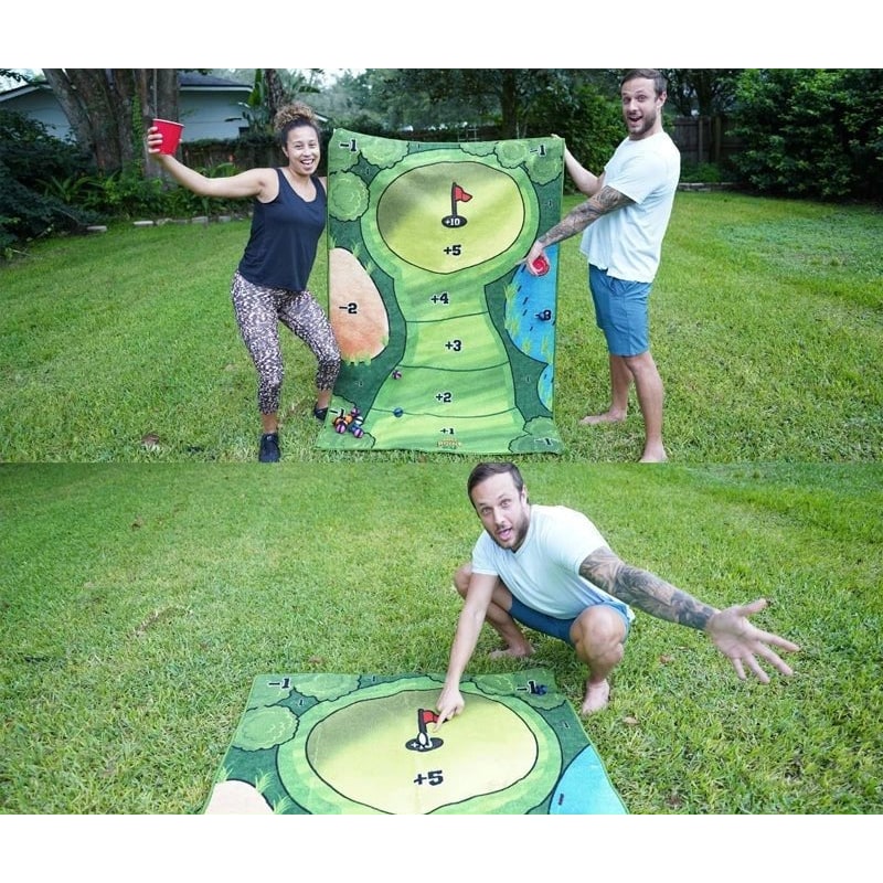 Portable Golf Chipping Game with Sticky Target Mat and 16 Color-Coded Balls Bucket - Image 8
