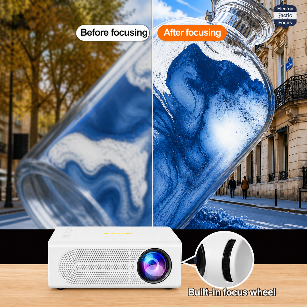 Portable Mini Projector Compact Handheld Manual Focus Gaming Home - Image 2