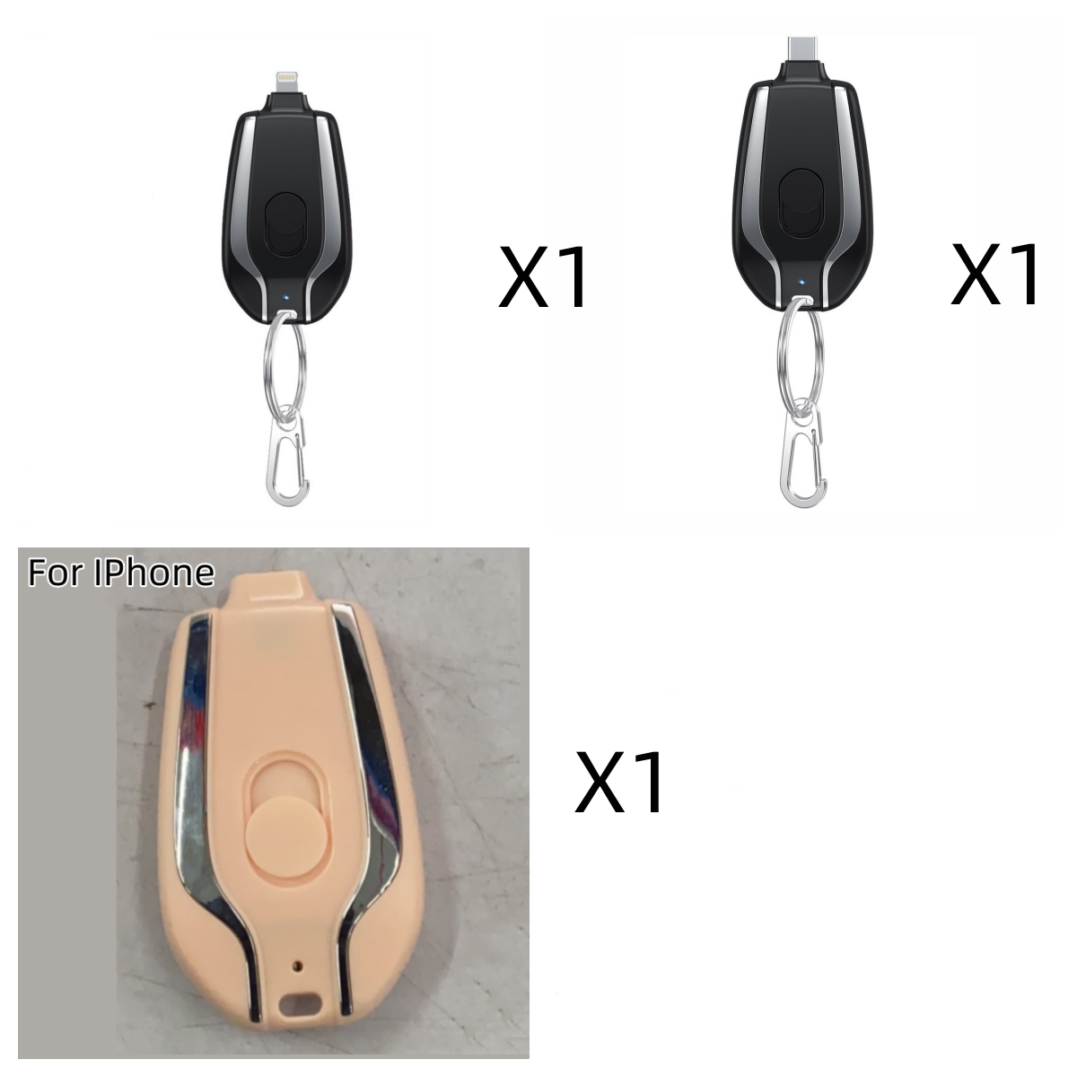 Portable Power Bank Keychain Charger with Retractable Connector and Carabiner Clip - Image 22