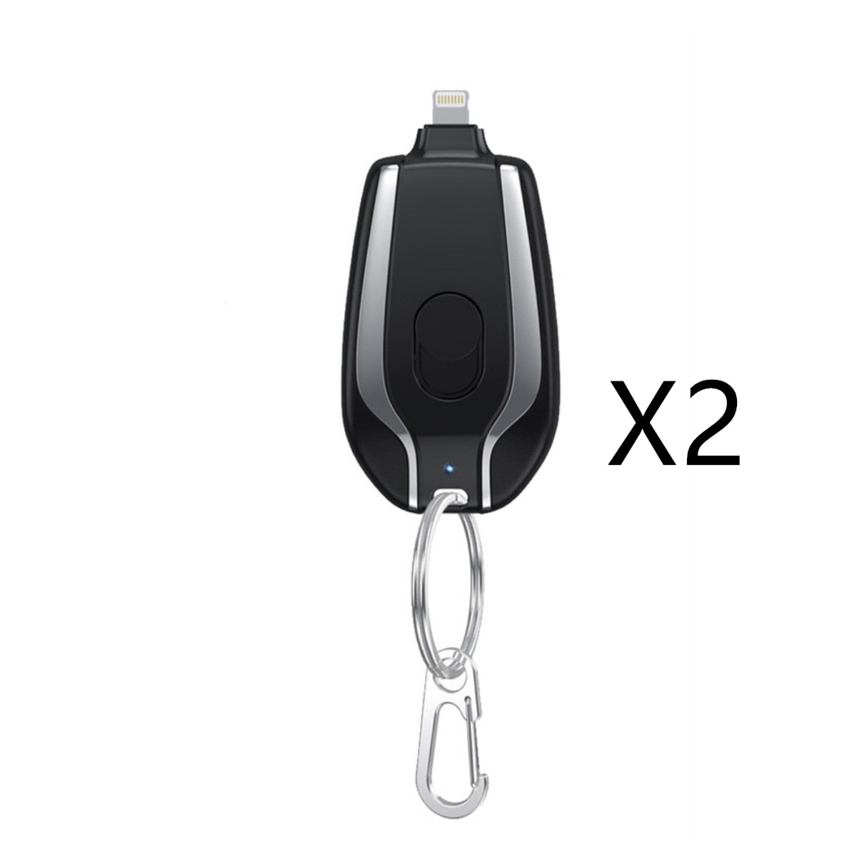 Portable Power Bank Keychain Charger with Retractable Connector and Carabiner Clip - Image 3