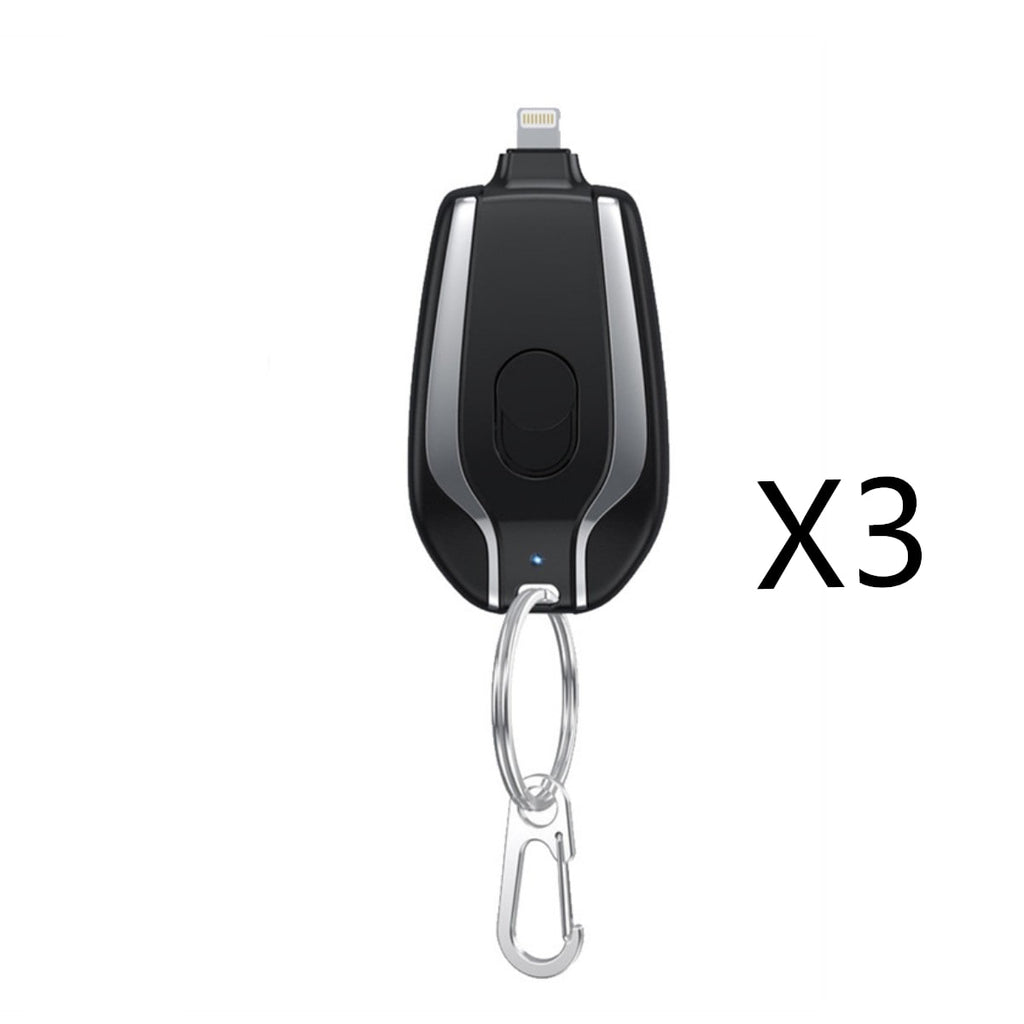 Portable Power Bank Keychain Charger with Retractable Connector and Carabiner Clip - Image 30