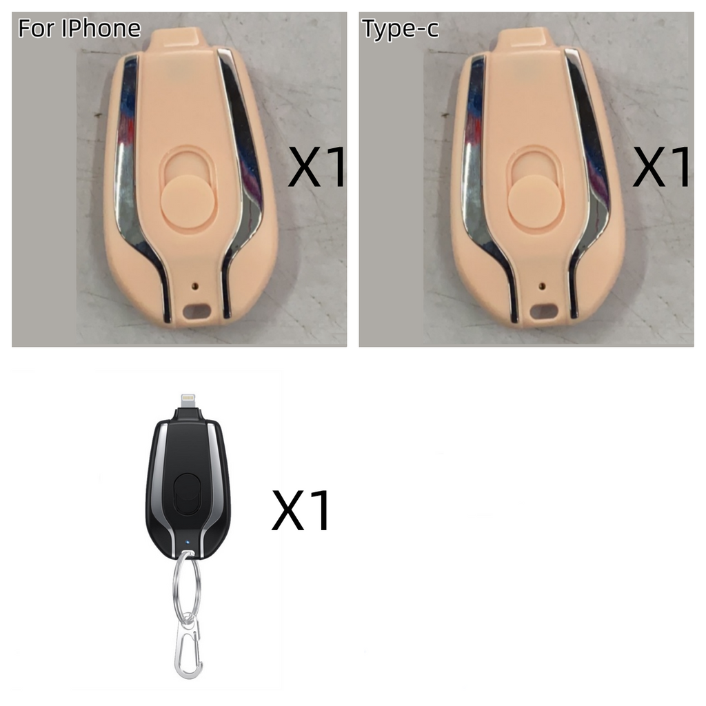 Portable Power Bank Keychain Charger with Retractable Connector and Carabiner Clip - Image 4