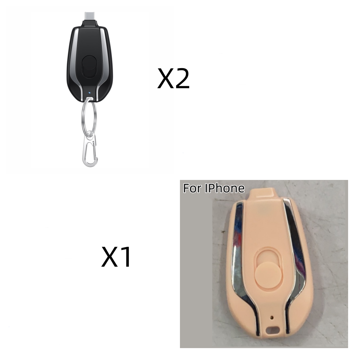 Portable Power Bank Keychain Charger with Retractable Connector and Carabiner Clip - Image 40