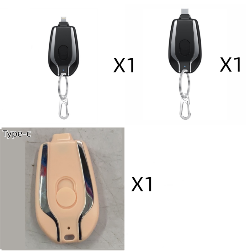 Portable Power Bank Keychain Charger with Retractable Connector and Carabiner Clip - Image 42