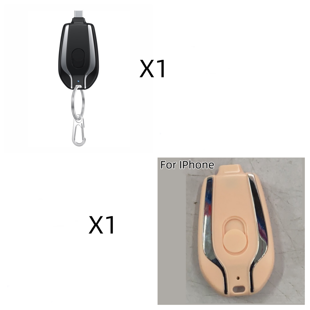 Portable Power Bank Keychain Charger with Retractable Connector and Carabiner Clip - Image 46