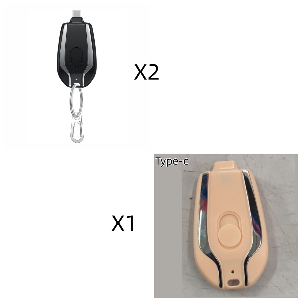 Portable Power Bank Keychain Charger with Retractable Connector and Carabiner Clip - Image 47