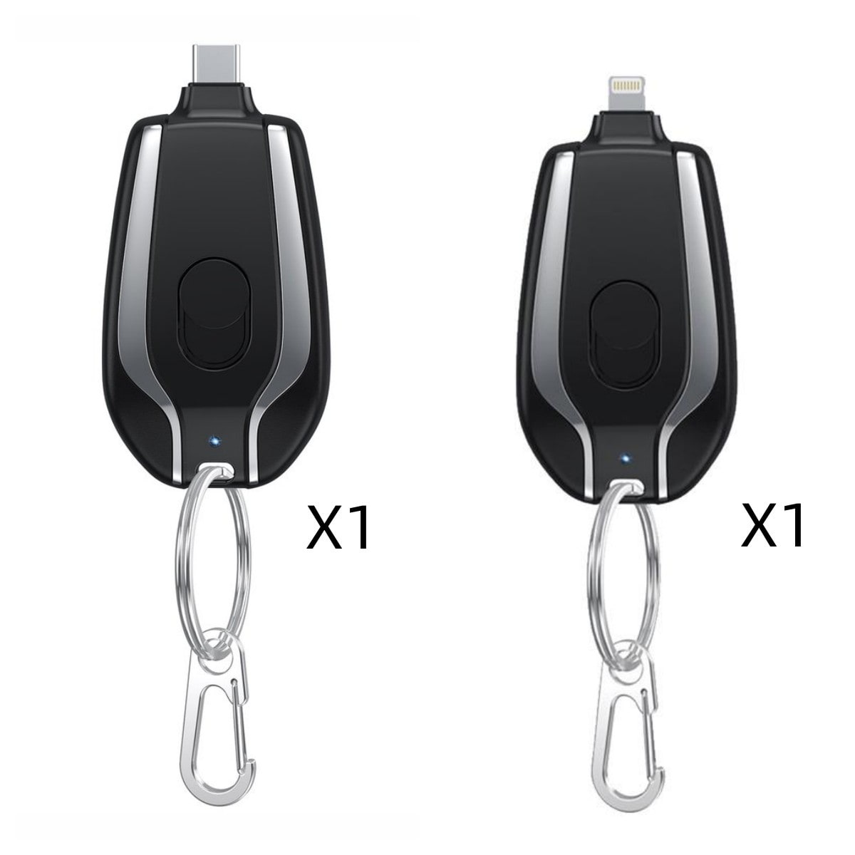 Portable Power Bank Keychain Charger with Retractable Connector and Carabiner Clip - Image 48