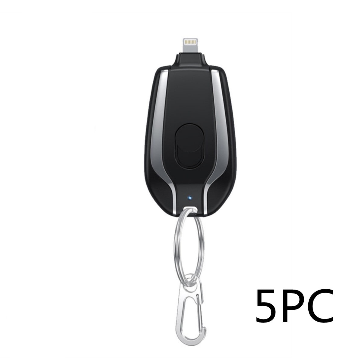 Portable Power Bank Keychain Charger with Retractable Connector and Carabiner Clip - Image 7