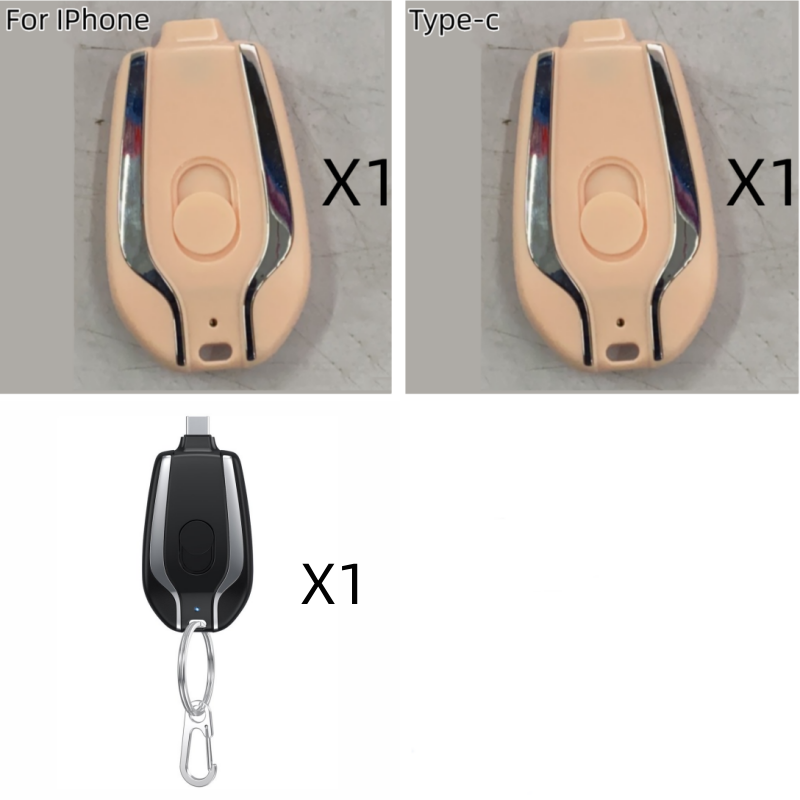 Portable Power Bank Keychain Charger with Retractable Connector and Carabiner Clip - Image 9