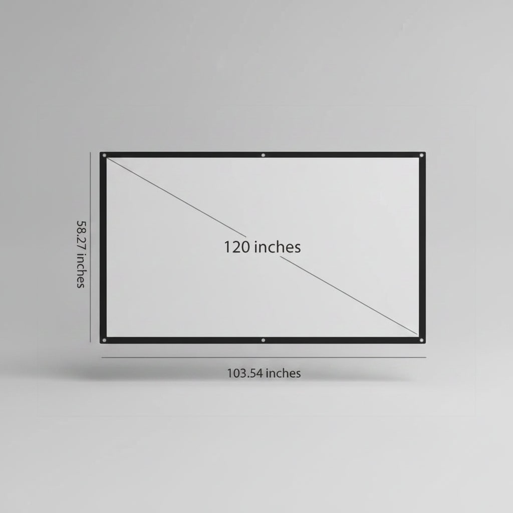 Portable Projector Screen Projection 120 Inch Foldable White Wall Mounted Home Theater - Image 2