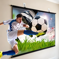 Portable Projector Screen Stand Wall Mounted 16 9 Widescreen White Metal Rod Movie - Image 1