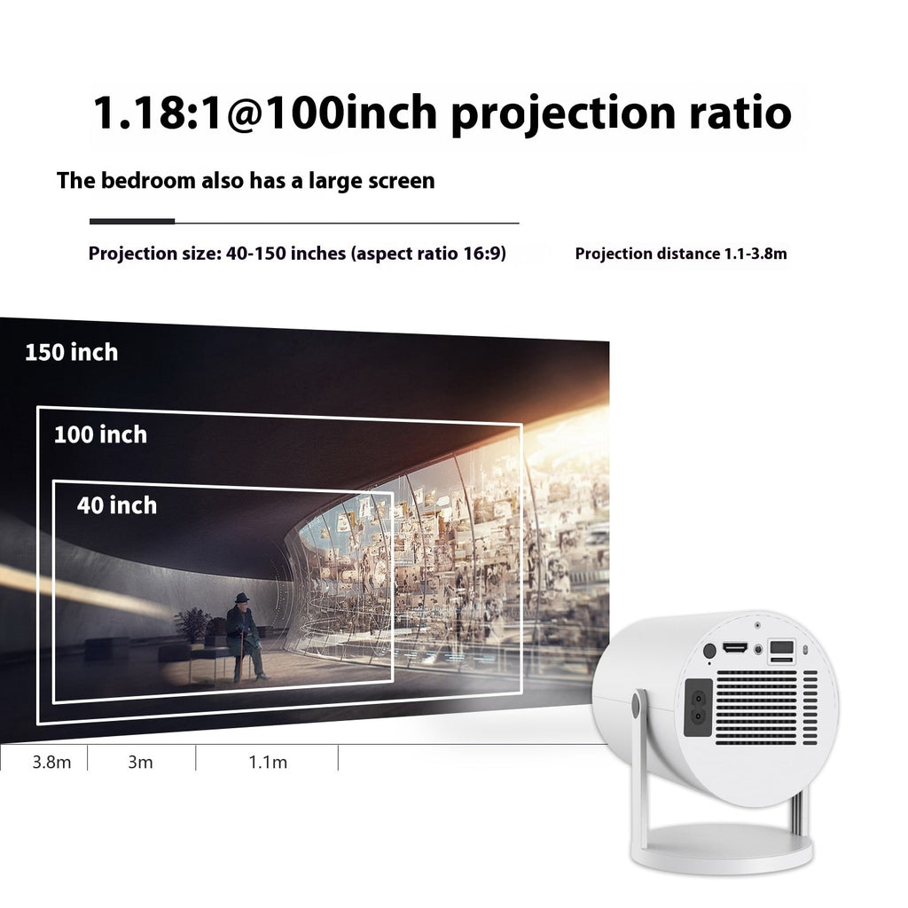 Portable Projector with Outdoor Screen Ultra Short Throw Compact Design and 180° Rotation Stand - Image 5