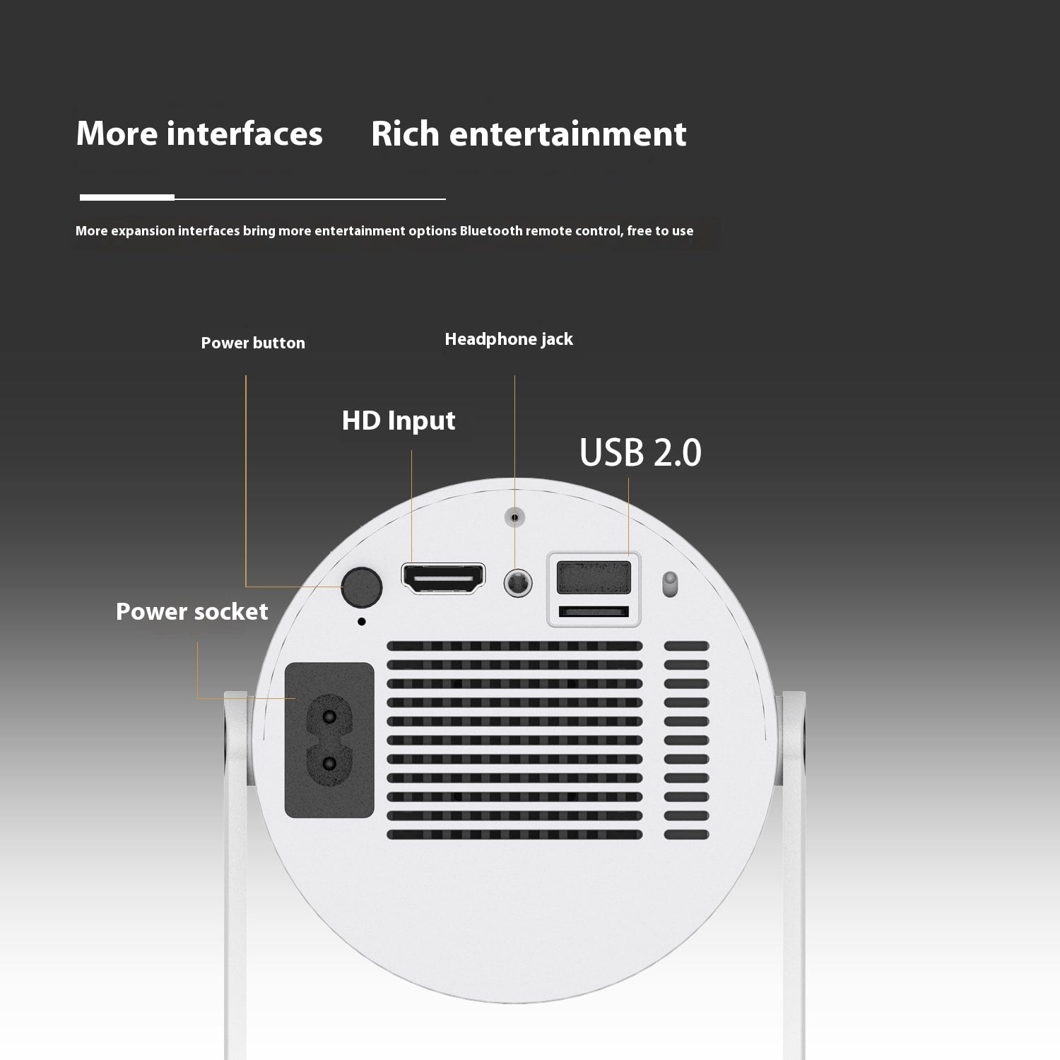 Portable Projector with Outdoor Screen Ultra Short Throw Compact Design and 180° Rotation Stand - Image 9