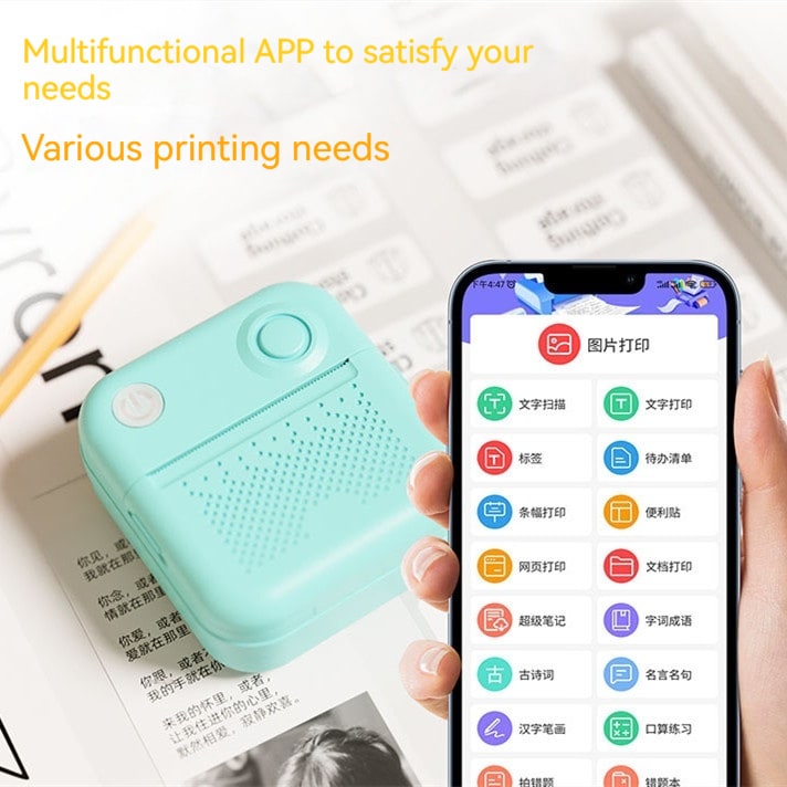 Portable Thermal Label Printer with Bluetooth Wireless Connectivity for Handheld Direct Printing - Image 9