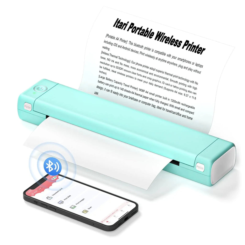 Portable Thermal Printer Wireless Bluetooth USB Compact A4 Smartphone Mobile - Image 4