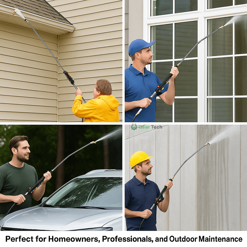 Pressure Washer Wand with Power Spray Extension Brass Couplers and Five Nozzle Tips - Image 7