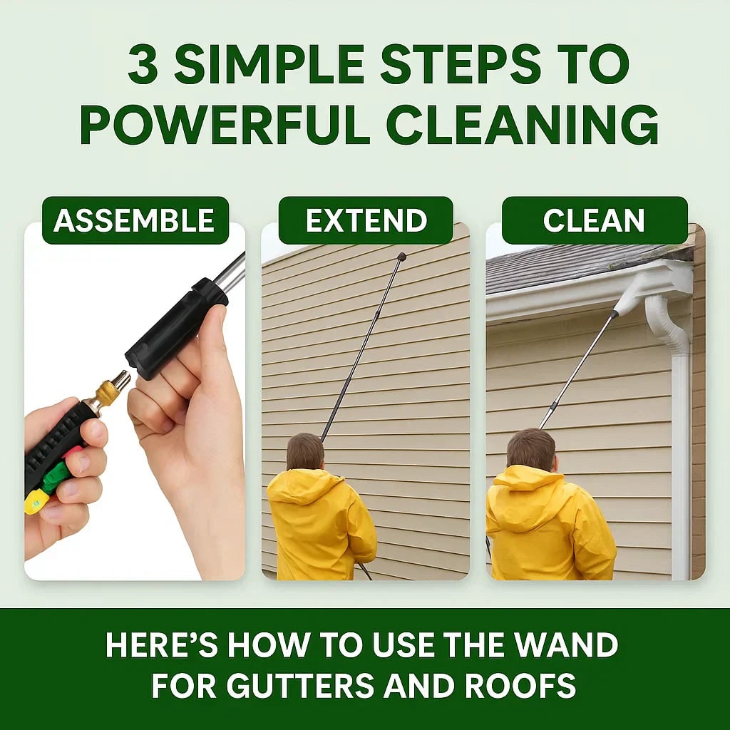 Pressure Washer Wand with Power Spray Extension Brass Couplers and Five Nozzle Tips - Image 8